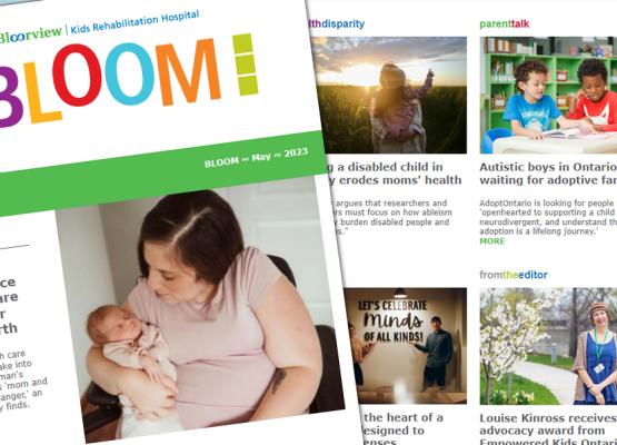 Collage of newsletter stories and images
