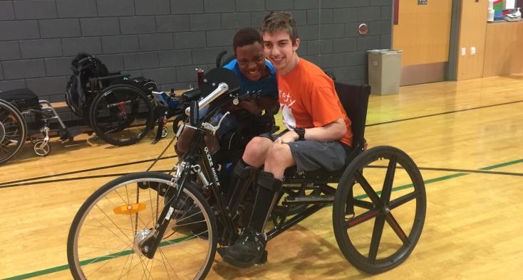 teen on adapted bike